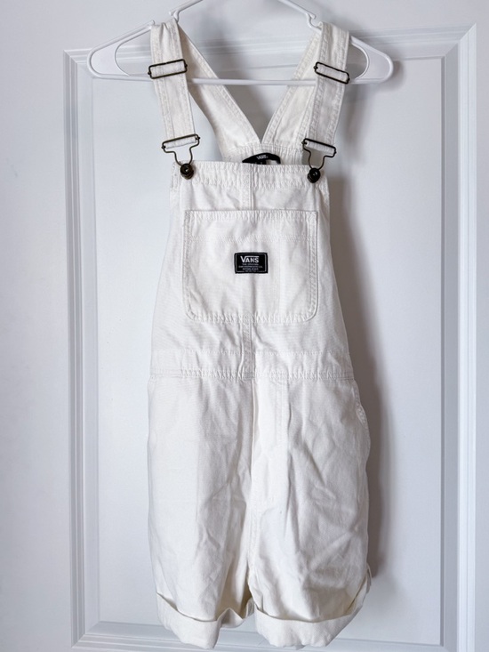 Vans Pants - Vans Cream Overall Shorts Romper | Adjustable Straps Utility Style Small NWOT